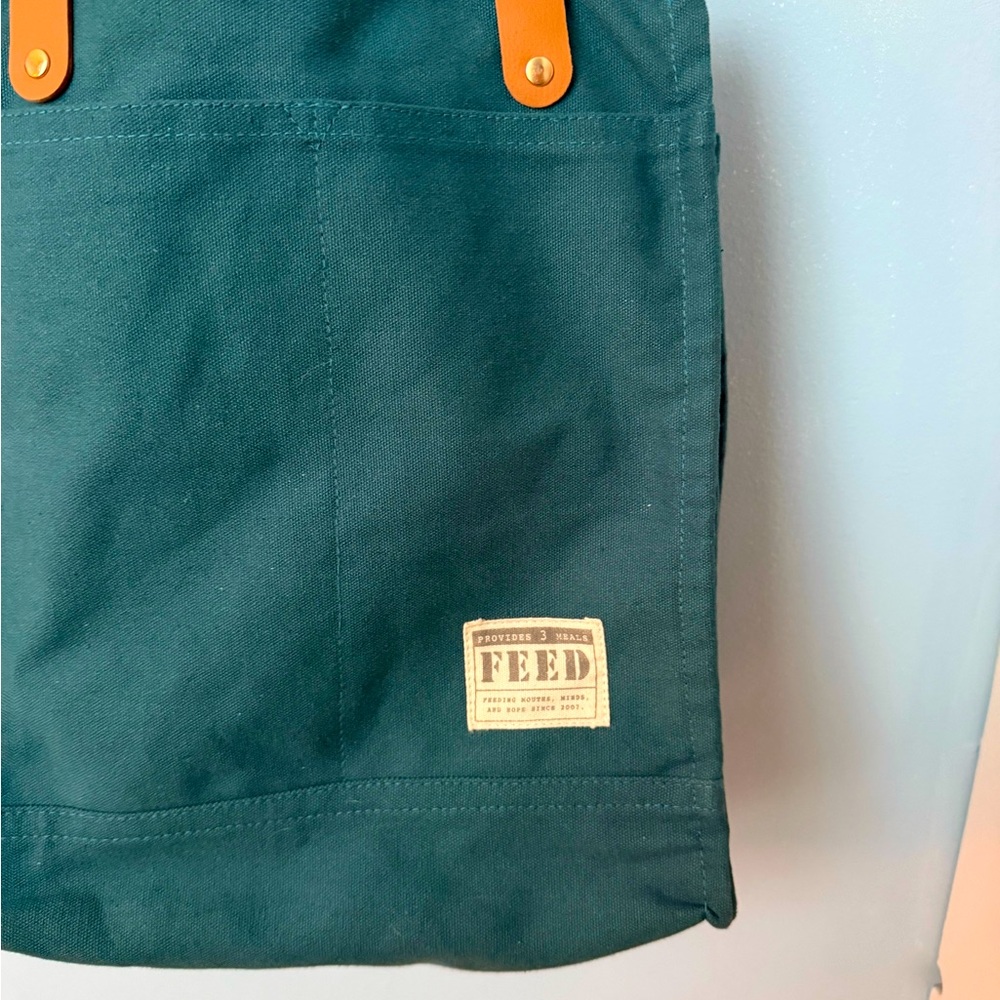Dark Teal Blue FEED Market Tote
